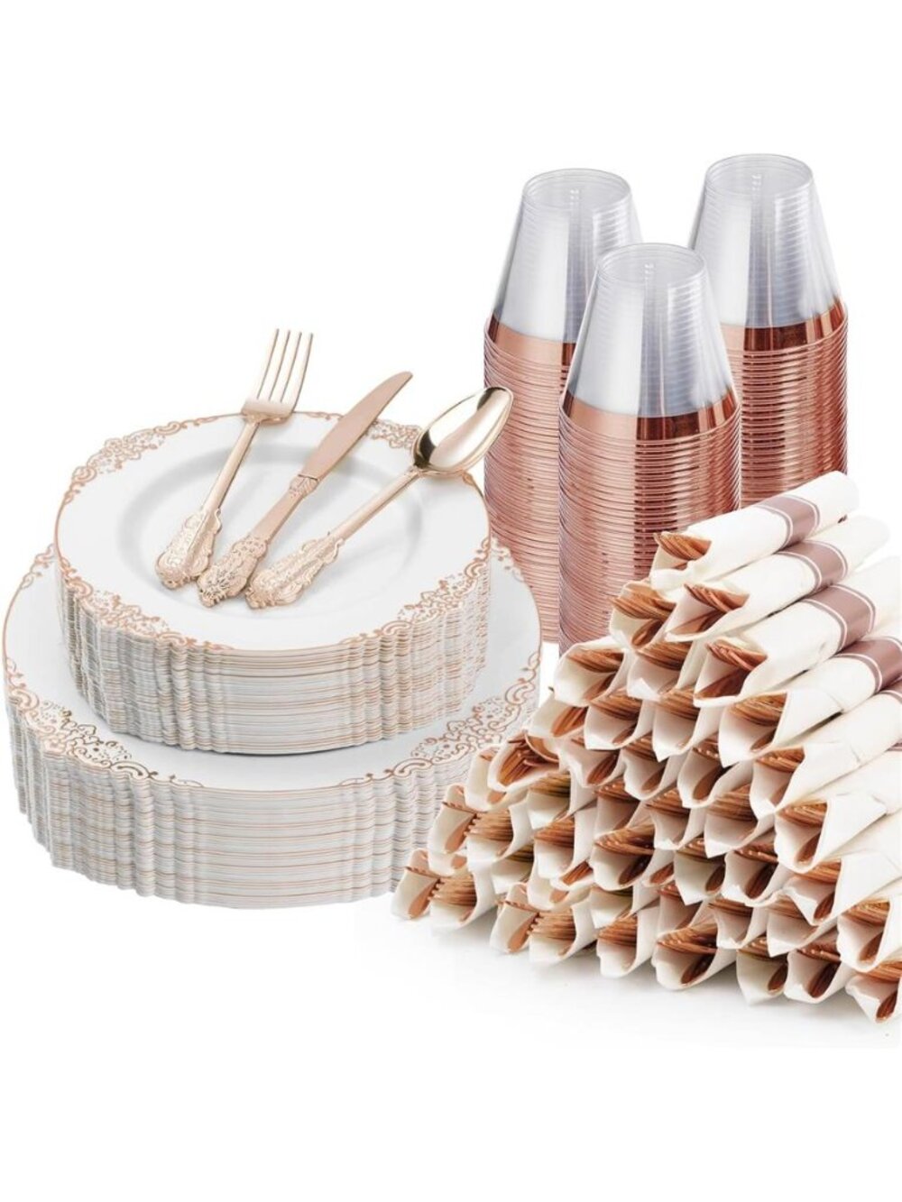 Rose Gold Disposable Dinnerware